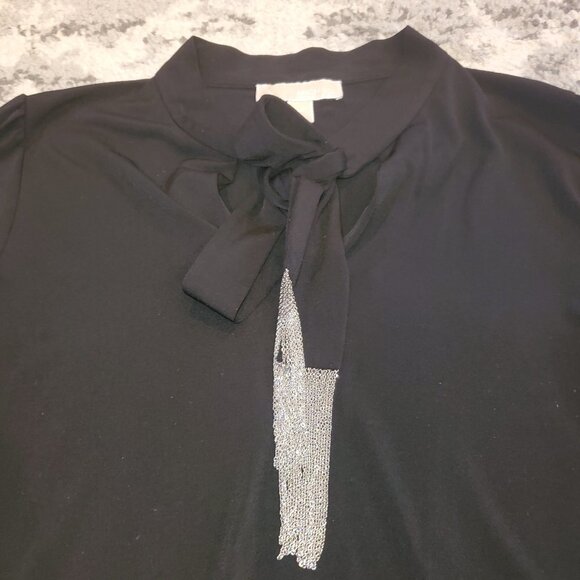 Michael Kors Black Dressy Top || Medium - Picture 3 of 9